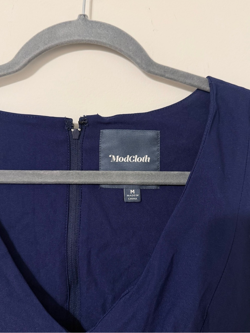ModCloth Blue Pleated V-Neck sleeveless Dress - Picture 5 of 5